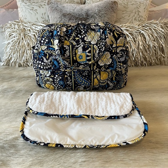 VERA BRADLEY Ellie Elephant 2012 Stroll Around Baby Diaper Bag Tote Blue Yellow - Picture 1 of 17